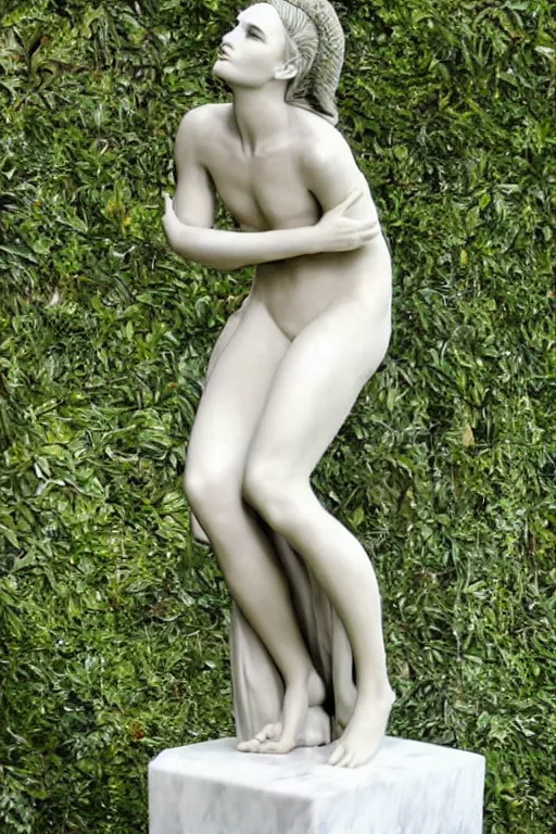 Image similar to natalie portman as a marble statue, female beauty