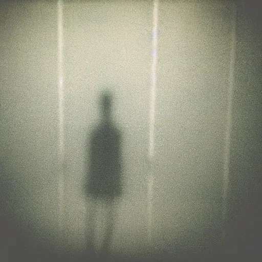 Image similar to insane nightmare, no light, everything is blurred, creepy shadows, TV white noise , very poor quality of photography, 2 mpx quality, grainy picture