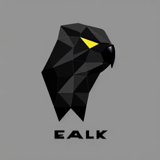 Image similar to 2 dimensional, vector, low poly, eagle icon, black background, cgsociety, artstation