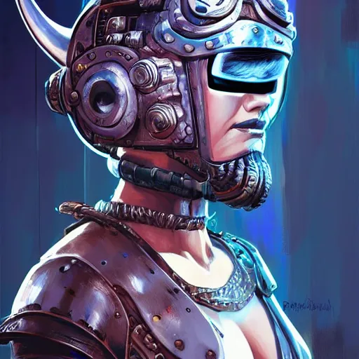 Image similar to cyberpunk viking helmet mask warrior goddess robot ninja fantasy, art gta 5 cover, official fanart behance hd artstation by jesper ejsing, by rhads, makoto shinkai and lois van baarle, ilya kuvshinov, ossdraws