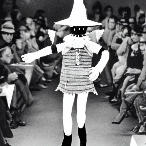 Image similar to a scarecrow doing a catwalk, by Christian Dior