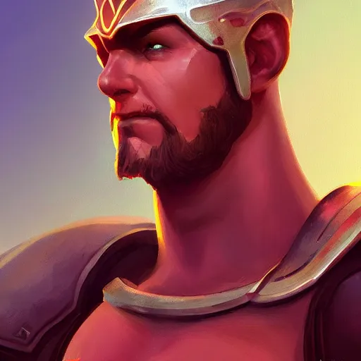 Image similar to Portrait of Rubius as a spartan hoplite, mattepainting concept Blizzard pixar maya engine on stylized background splash comics global illumination lighting artstation lois van baarle, ilya kuvshinov, rossdraws