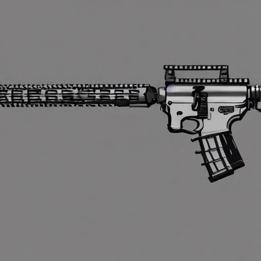 Prompt: technical sketch of an AR-15