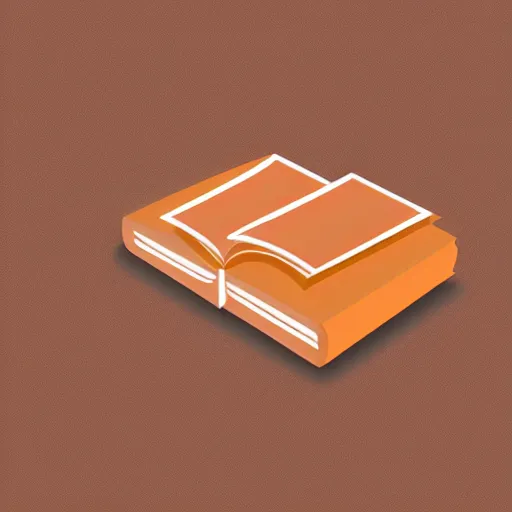 Image similar to a simple vector of a book, burnt orange and navy colors