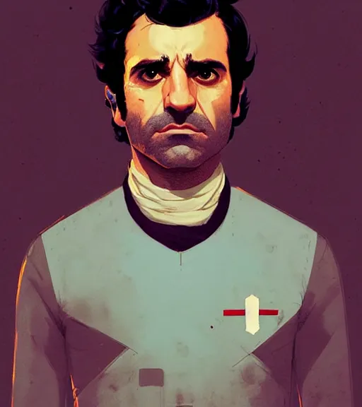 Image similar to portrait of poe dameron by atey ghailan, by greg rutkowski, by greg tocchini, by james gilleard, by joe fenton, by kaethe butcher, dynamic lighting, gradient light blue, brown, blonde cream and white color scheme, grunge aesthetic
