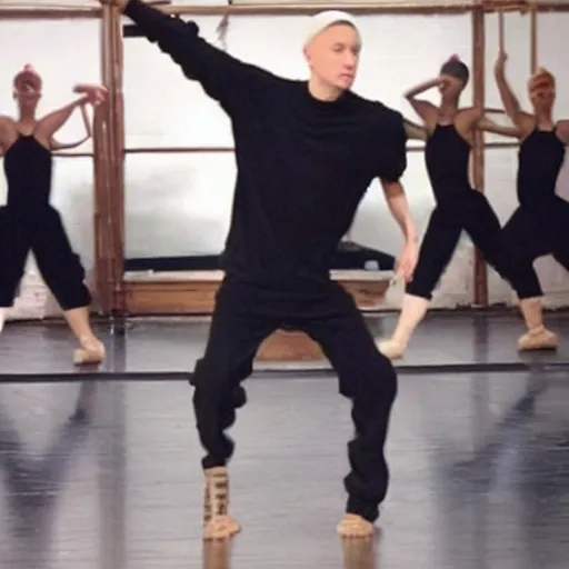 Prompt: Eminem dancing in a ballet