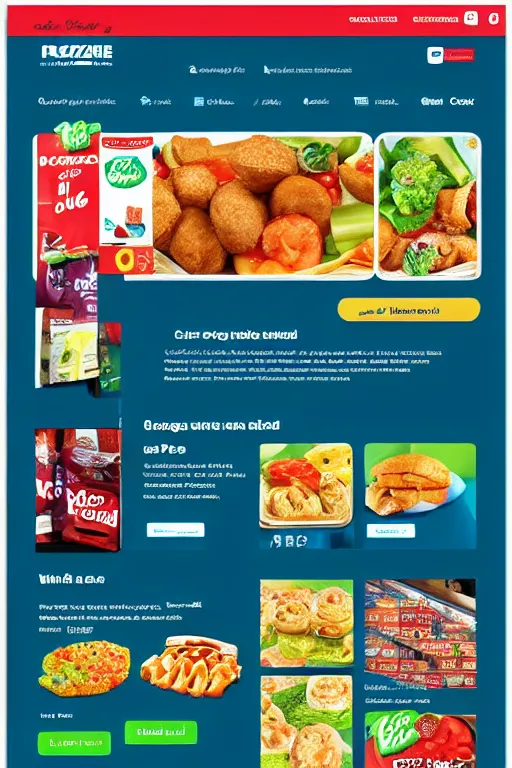 Image similar to realistic frozen food shop eccomerce homepage