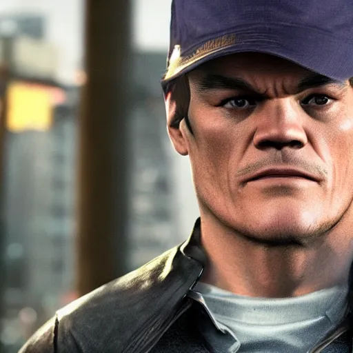 Image similar to film still of Michael Shannon as Aiden Pearce in Watch Dogs