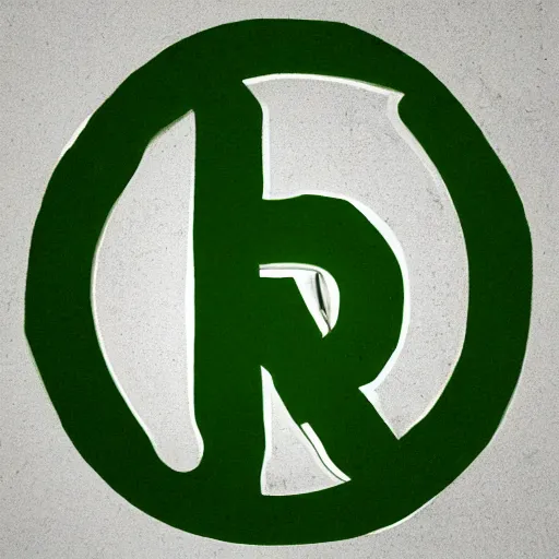 Prompt: the letter r in big bold font, cool logo