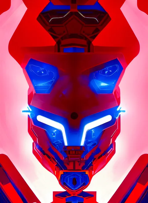 Prompt: symmetry!! loose close up!!, portrait!!, portrait of mecha punk, dark atmosphere, red and blue glowing lights!! intricate, elegant, highly detailed, digital painting, artstation, concept art, smooth, sharp focus, illustration, art by julian del rey