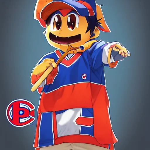 Image similar to anime Portrait of Youppi the Habs Montreal Canadiens Mascot as a very cute powerful and friendly pokemon, highly detailed anime, high evolution, 1990s, legendary, smooth, sharp focus, dynamic lighting, intricate, trending on ArtStation, illustration pokemon, art by WLOP