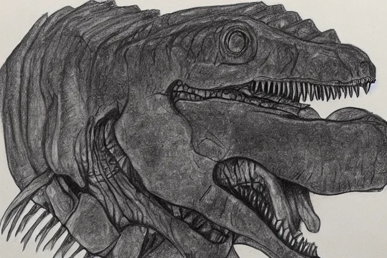 Image similar to ( tyrannosaurus, t - rex, dinosaur ) drawing