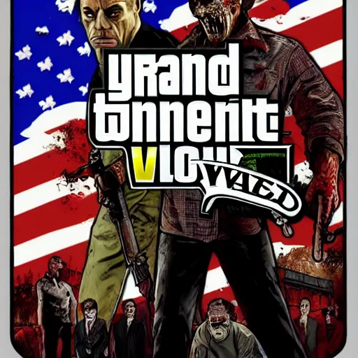 Image similar to Putin Zombie in GTA V, cover art by Stephen Bliss, artstation, no text