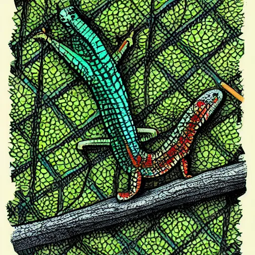 Image similar to Apofiss artwork, a lizard by Apofiss, in Apofiss style