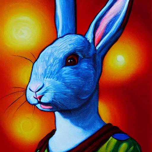 Prompt: A painting of a rabbit on the Mars, in the style of Flooko, acrylic art, detailed