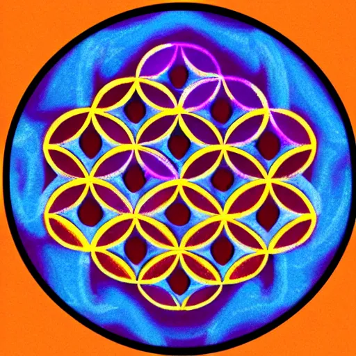 Prompt: flower of life - n 9 - i