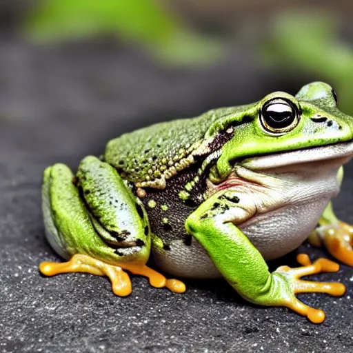 Image similar to a very very fat frog