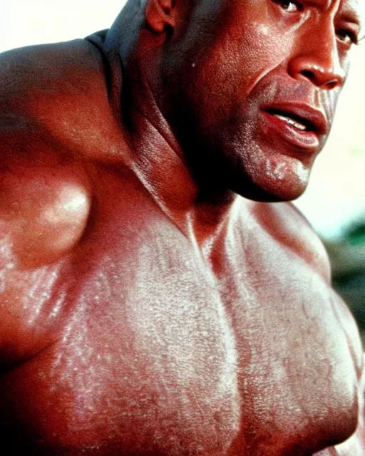 Image similar to film still close - up shot of dwayne johnson as john coffey from the movie the green mile. photographic, photography