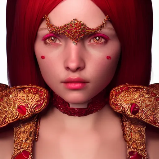 Image similar to portrait of wonderful princess of ruby with fair skin, ornate 8 k gorgeous intricate detailed, accent lighting, dramatic light, octane render