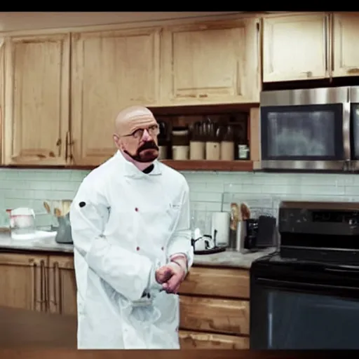 Image similar to Walter white in the kitchen with Elon musk 8k