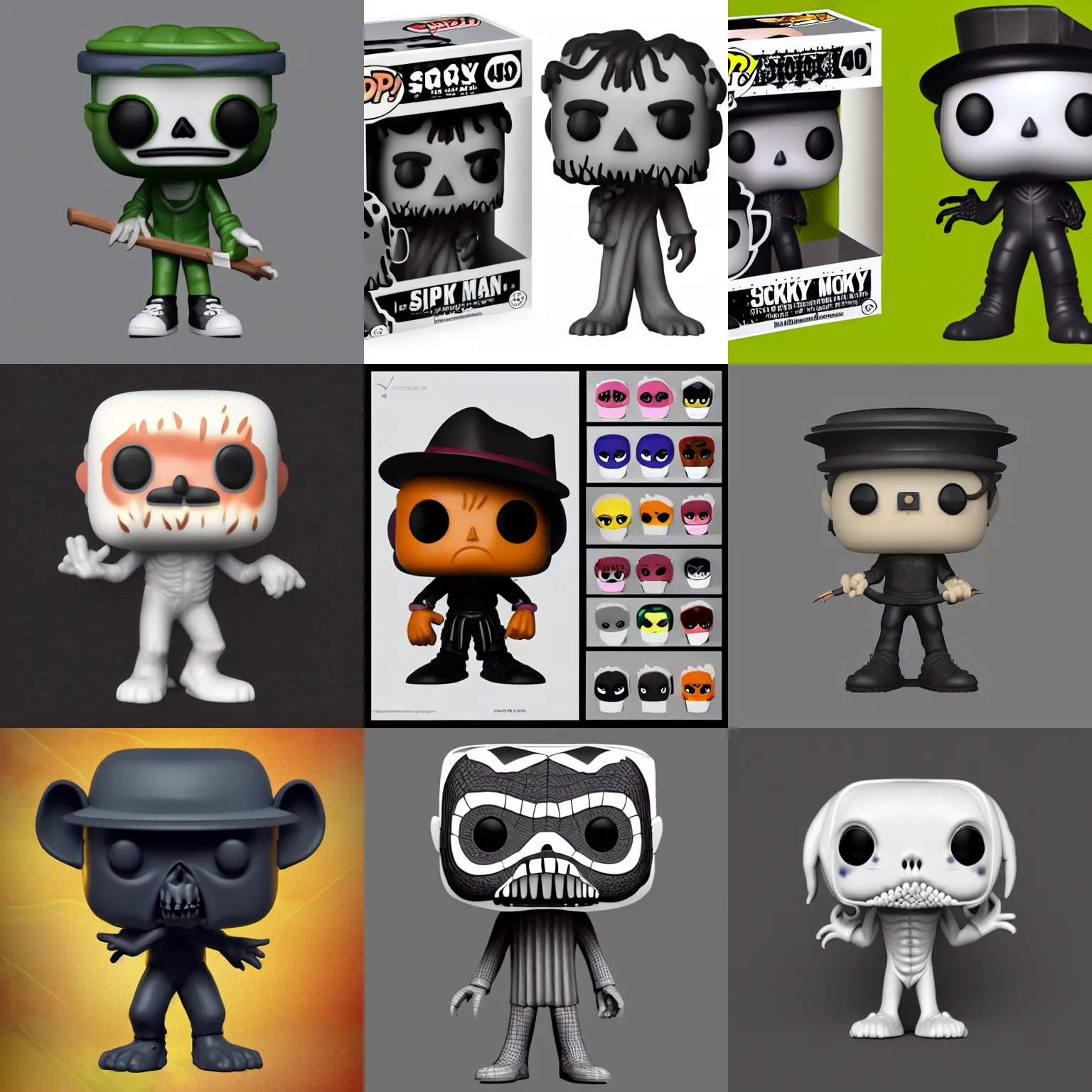 Prompt: spooky spooky man funko - pop, isometric 3 d, very detailed, 4 k hd