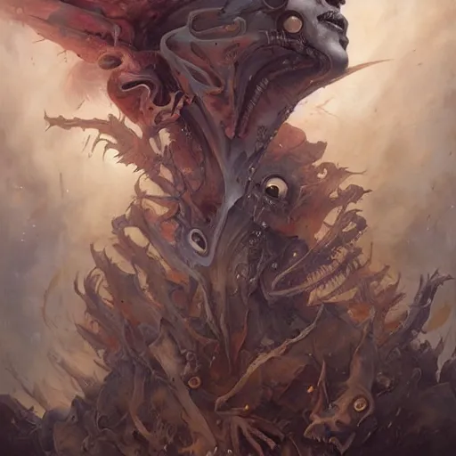 Image similar to portrait of daemons, phantom grip by Peter Mohrbacher and Peter Gric