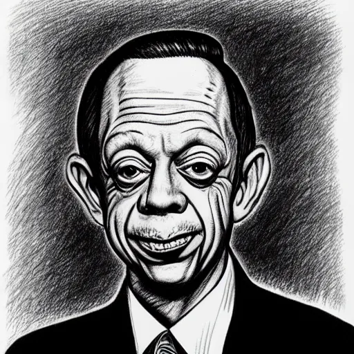 Prompt: a portrait drawing of Don knotts drawn by Robert Crumb