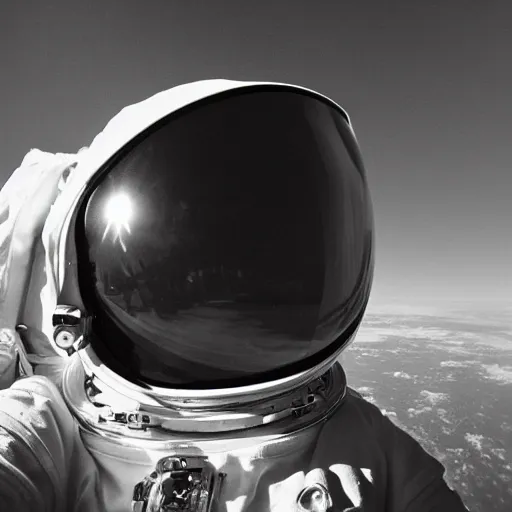 Prompt: wide angle pinhole photo of an astronaut infinite helmet award winning national geographic, space monster can be seen in the helmet reflection