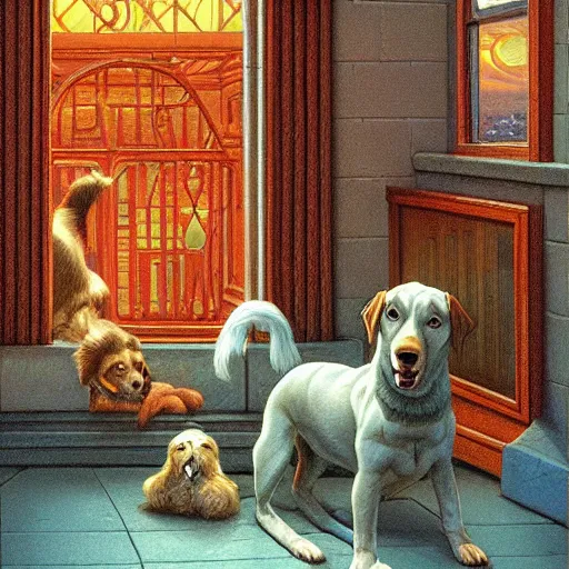 Prompt: the lonely dog by tim hildebrandt