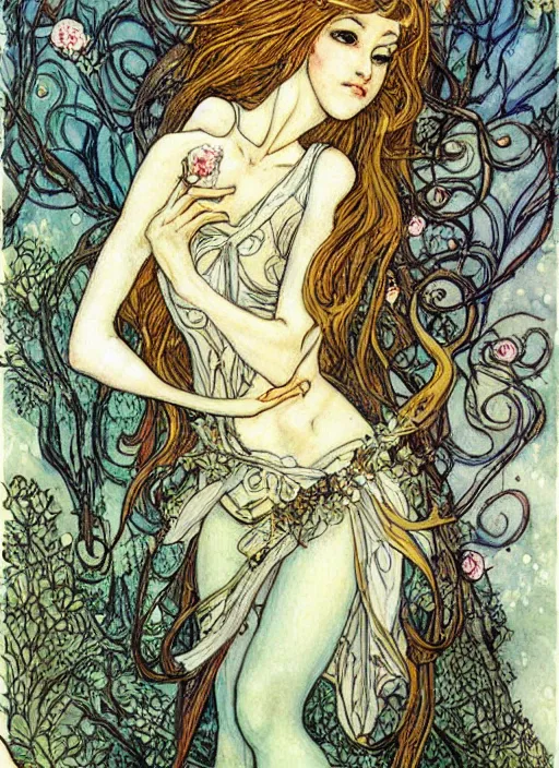 Prompt: a beautiful painting of a fairy princess by rebecca guay