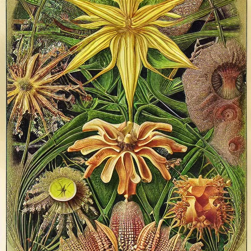 Image similar to magical botany by ernst haeckel