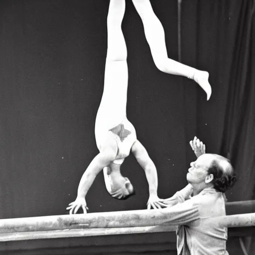 Prompt: george costanza doing acrobatics at a circus