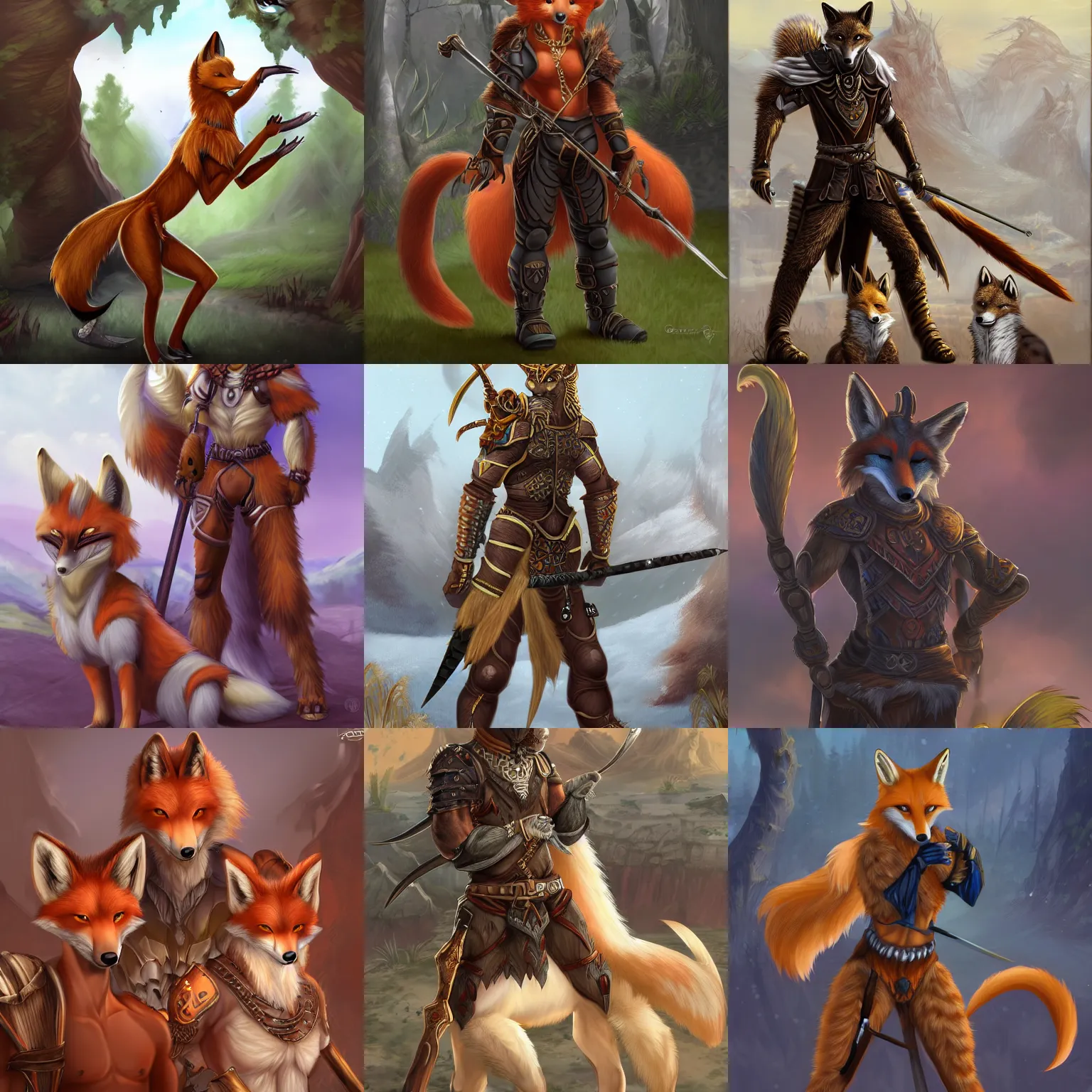 Prompt: award-winning extremely detailed FurAffinity fantasy art of a handsome cute male warrior fox with a long tail, 4k, by Goldenwolf and Dark Natasha, trending on FurAffinity