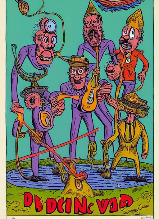 Image similar to dadcore occult wizards on vacation by basil wolverton by robert crumb in the style of a film still, play - doh, ultra realistic, concept art