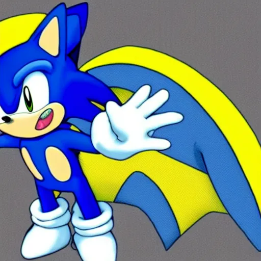 Image similar to a cross between sonic the hedgehog and pikachu