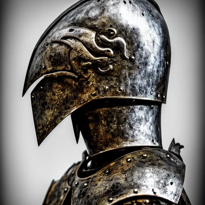 Prompt: photo of a warrior headless, akephaloi with metal blemmyae themed armour, highly detailed, hdr, smooth, sharp focus, high resolution, award - winning photo