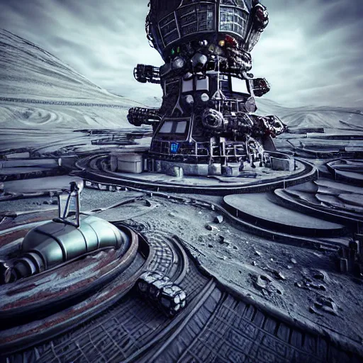Image similar to Сyberpunk style photo in a Russian city on the Moon, Neo Norilsk, sci-fi, fantasy, intricate, very very beautiful, elegant, highly detailed, smooth, Unreal Engine 5, sharp focus, by Evgeny Zubkov, by Marat Zakirov, trending on Behance