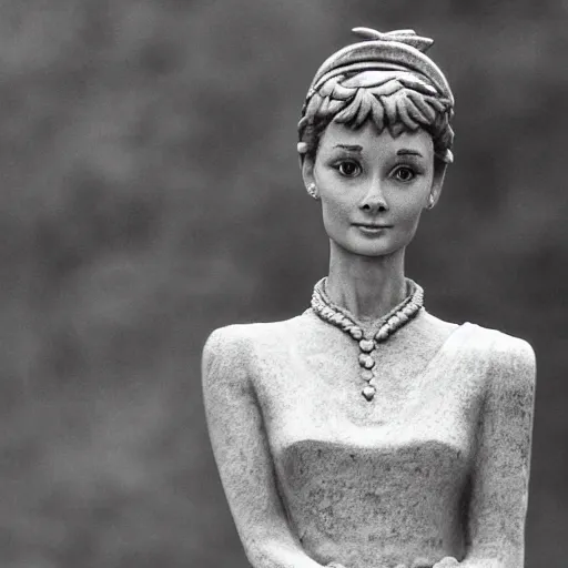 Prompt: Victory statue has Audrey Hepburn\'s head