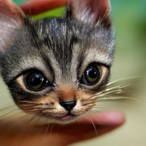 Image similar to photo of world's smallest cat the size of a honeybee