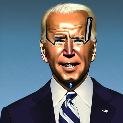 Image similar to joe biden as a cyborg cybernetic necromancer magic realism fantasy realm sci - fi