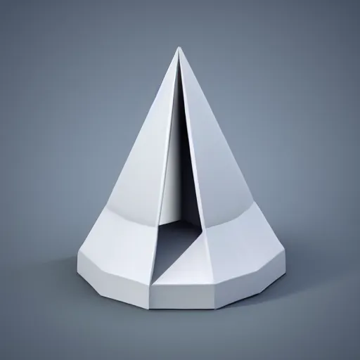 Image similar to 3 d illustration conical shape, with triangle