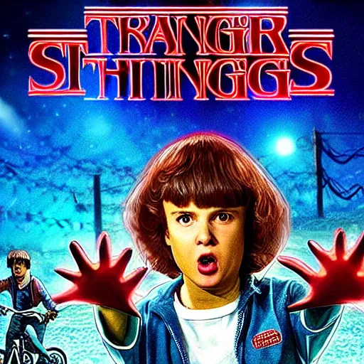 Image similar to donald trump in stranger things, stranger things style