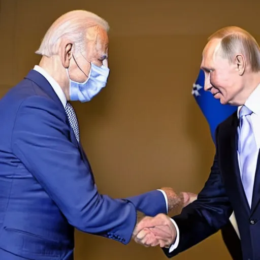 Prompt: biden and putin boxing against each other