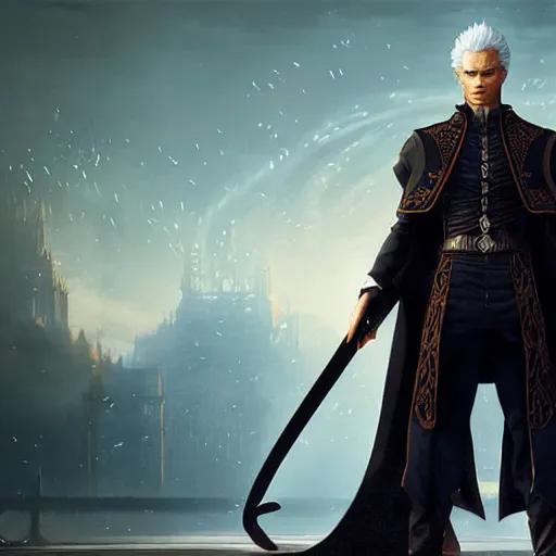 Prompt: vergil standing by greg rutkowski