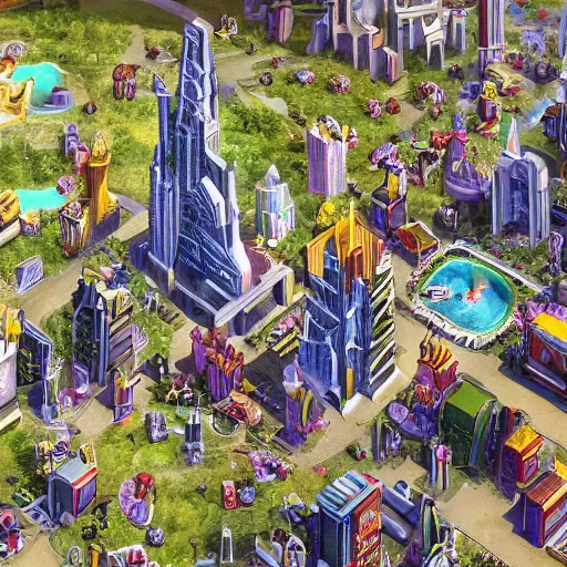 Prompt: a photo of the fantasy city