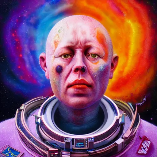 Prompt: portrait ultra dimensional cosmonaut entity, accidentally tripping on dmt and acid, psychedelic experience, overwhelming psychosis of self realization and burning awakening, ultra high definition, unreal engine 5, hyperrealism, masterpiece composition, by casey weldon, barclay shaw 8 k photorealistic