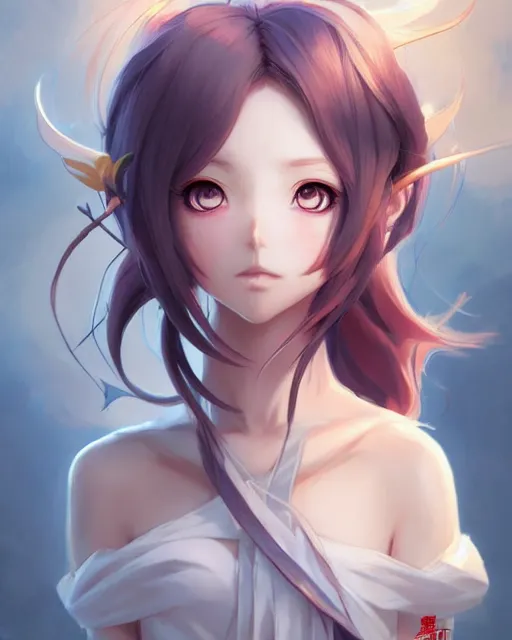 Image similar to character concept art of an anime wind goddess | | cute - fine - face, pretty face, realistic shaded perfect face, fine details by stanley artgerm lau, wlop, rossdraws, james jean, andrei riabovitchev, marc simonetti, and sakimichan, tranding on artstation