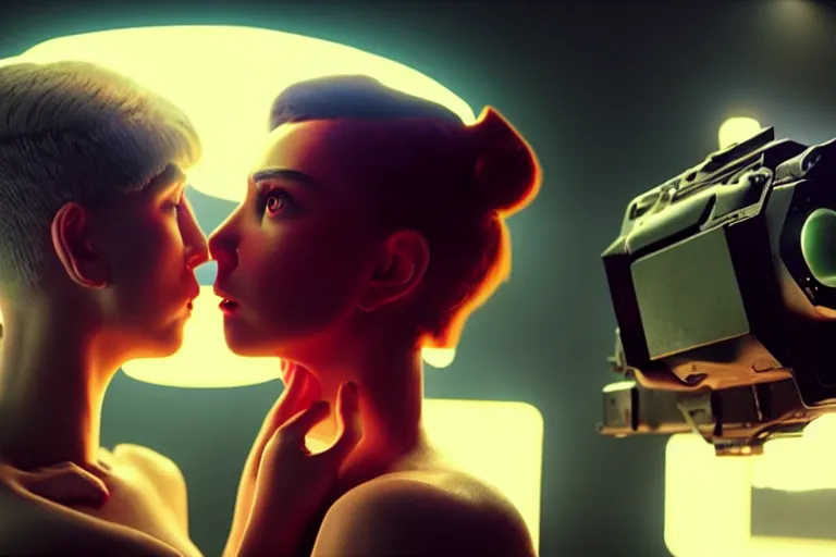 Image similar to vfx film, love death and robots, flat color profile low - key lighting award winning photography arri alexa cinematography, hyper real photorealistic cinematic, atmospheric cool colorgrade