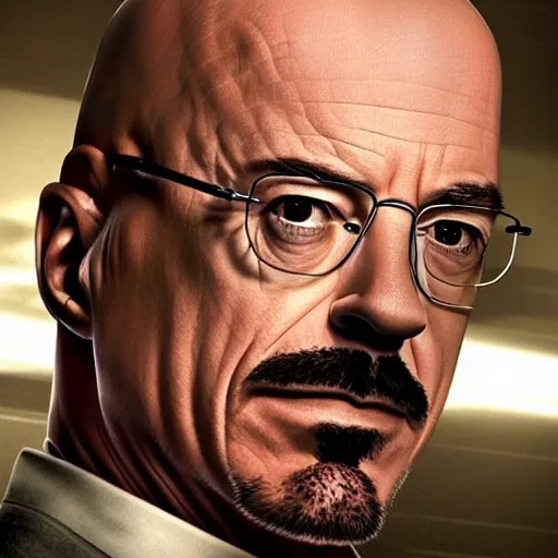 Image similar to Robert Downey Jr. as Walter White, HD, photorealistic, cinematic lighting