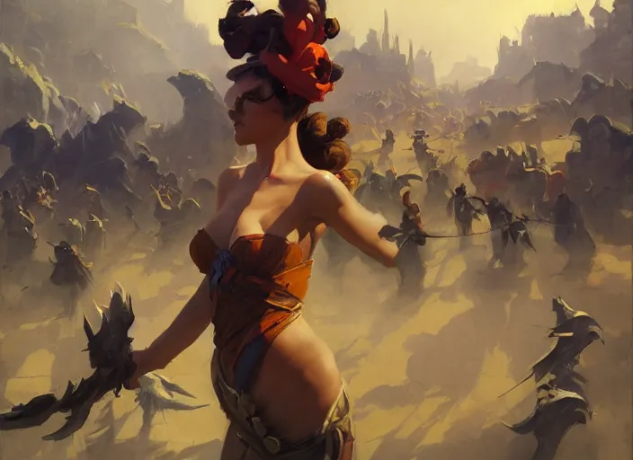 Image similar to greg manchess painting of a fantasy arena, profile picture, organic painting, sunny day, matte painting, bold shapes, hard edges, street art, trending on artstation, by huang guangjian, gil elvgren, ruan jia, randy vargas, greg rutkowski